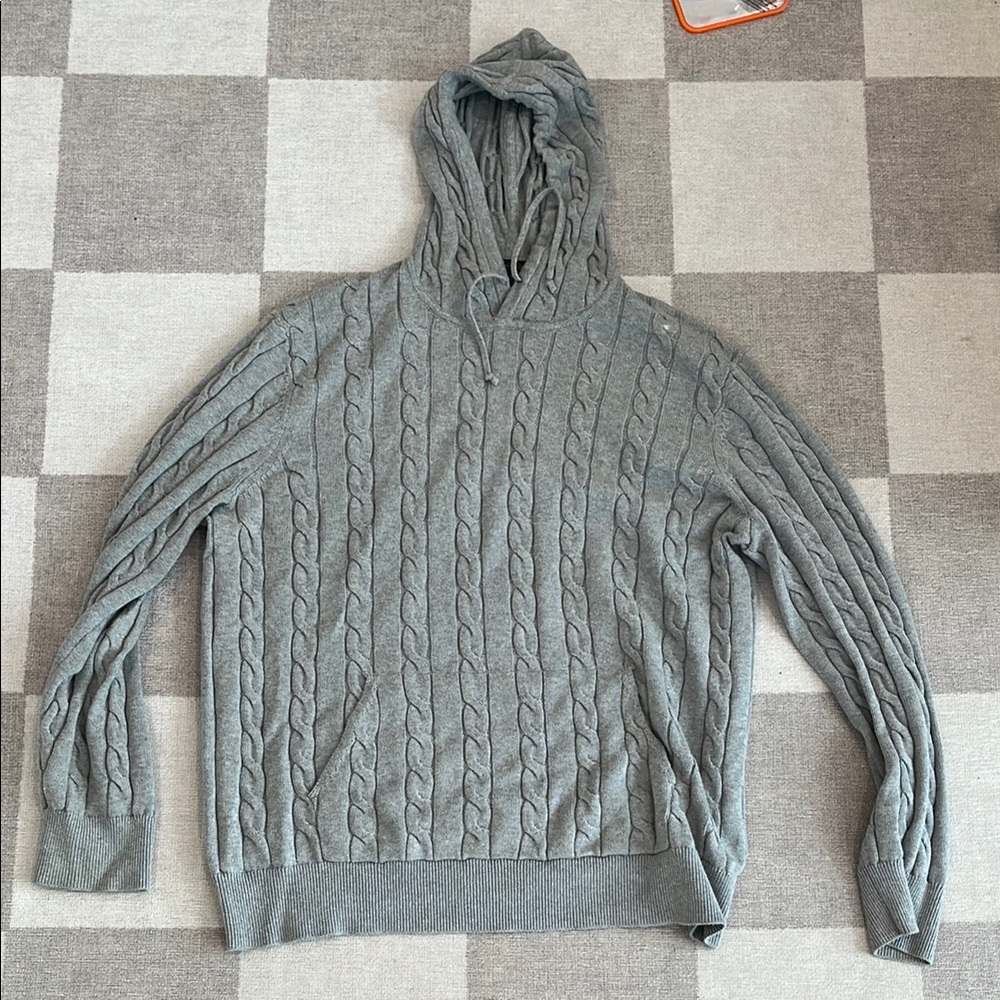 Brooks Brothers Gray Cable Knit Sweatshirt